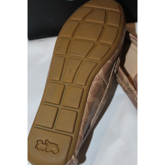 COACH MARLEY LOGO SLIP ON DRIVER LOAFER MOCASSINS STONE BROWN NIB - Picture 7 of 7